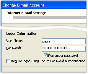 Change E-mail Account dialog box