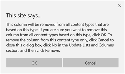 SharePoint confirmation prompt when removing a column from a site content type for all content types based on that type
