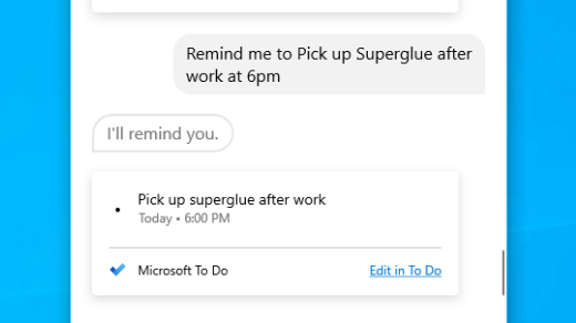 Get reminders with Cortana in Windows