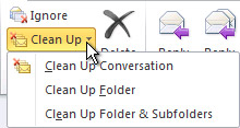 Clean Up command on the ribbon