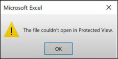 Protected view file error in Office