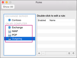 create rules in outlook 2016 for mac
