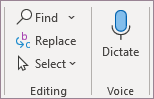 Dictation Button Home Tab