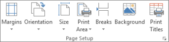 Page Setup group on the Page Layout tab