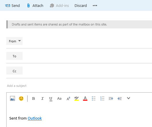 Add addresses to an email in the site mailbox