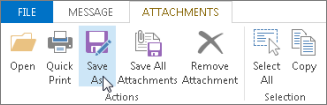 Save as attachments