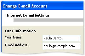 Change E-mail Account dialog box