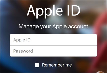 Log in with your iCloud username and password