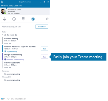 join skype for business meeting with teams
