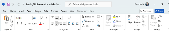 A screenshot of new search bar in Visio.