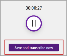 Save and Transcribe button