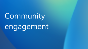 Illustration with text overlay that says Community engagement