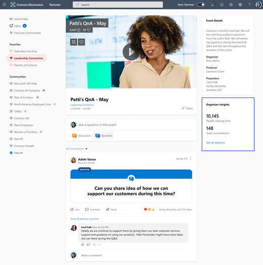 Get Insights About Live Events In Yammer