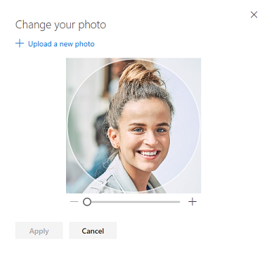 Screen with an option to change your profile photo