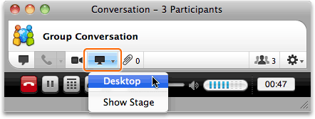 Share your desktop with meeting participants