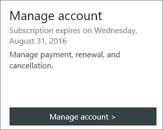 You can see when the subscription expires in the Manage Account section of the My Office Account page.