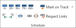 The Schedule group on the Task tab.