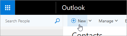 A screenshot of the cursor hovering over the New button on the People page.