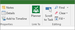 Picture of Planner button on Task ribbon
