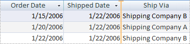 insertion line for inserting a field from the field list pane