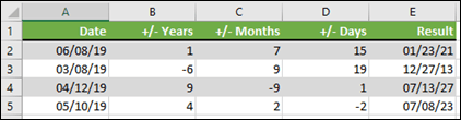 Use the DATE function to add or subtract years, months, or days to/from a date.