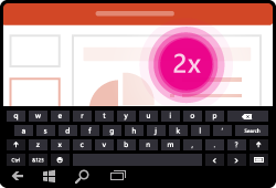 PowerPoint for Windows Mobile gesture activate keyboard