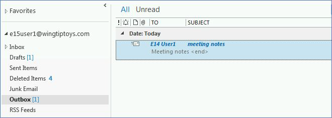 Outbox in Outlook