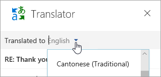 A screenshot of the Translator window