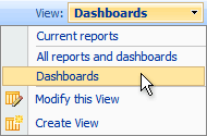 Dashboards command on View menu