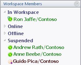 Members categorized as "Suspended" in a workspace created from an archive