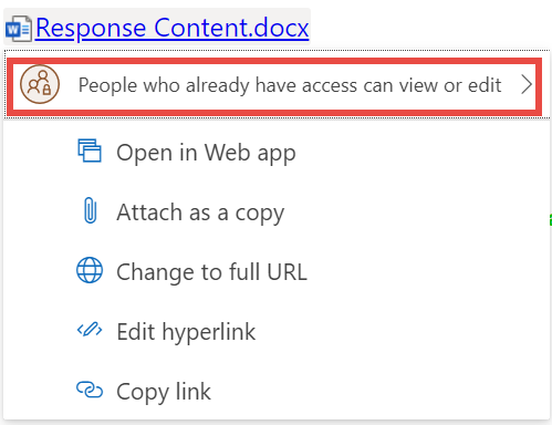 Access rights for people in New Outlook