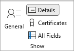 Screenshot of Details icon to enter additional contact information.