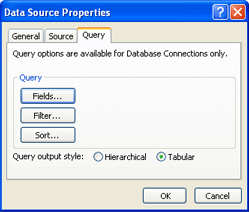 Modify a query for linked databases in the Data Source Library