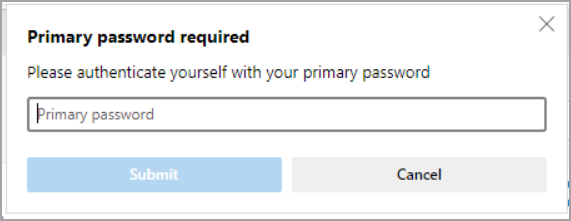 Primary password required