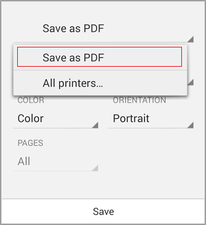Save a PDF your file on your device - Support