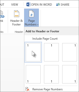 how do i put page numbers in word