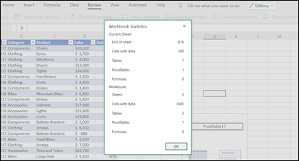Workbook Statistics dialog box