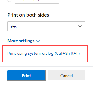 Interessant søm kant Print in Microsoft Edge - Microsoft Support