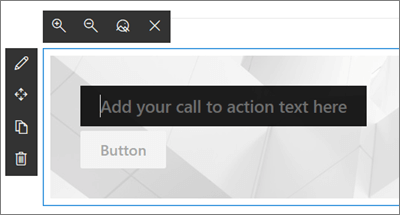 The Call to Action web part for SharePoint sites, with generic information included