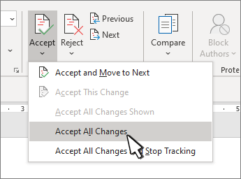 Accept All changes option