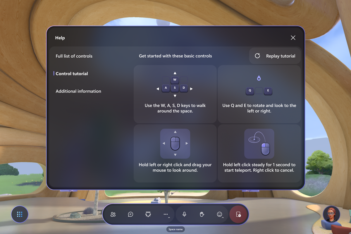From the Help menu, you can access the Controls tutorial for PC