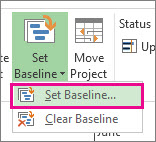 Set a baseline for your project