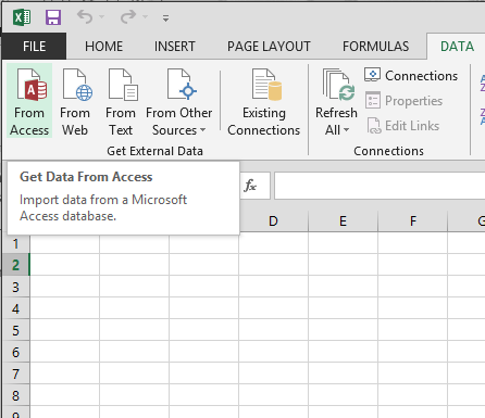 Import data from Access
