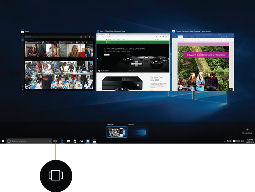 Screenshot of virtual desktops