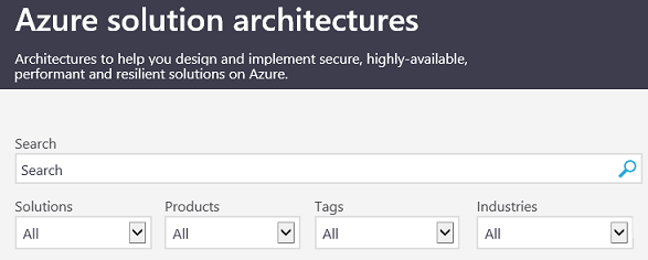 The Azure architecture solutions site