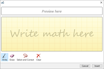 Insert ink equation by using PowerPoint Math Input Control box