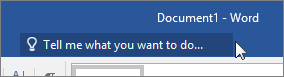 The "Tell me what you want to do box" in Word