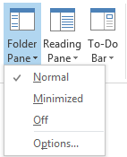 On the Folder Pane menu, Normal is selected.