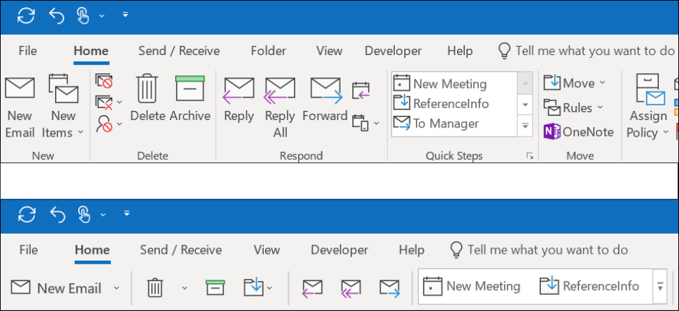 Use the Simplified Ribbon - Outlook