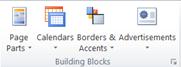 Building Blocks group in Publisher 2010